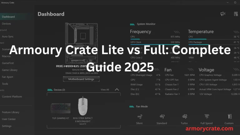 Armoury Crate Lite vs Full: Which One is Right for You? 4 armoury crate Lite vs full